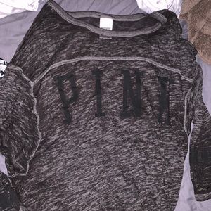 Quarter sleeve VSPINK gray wash top